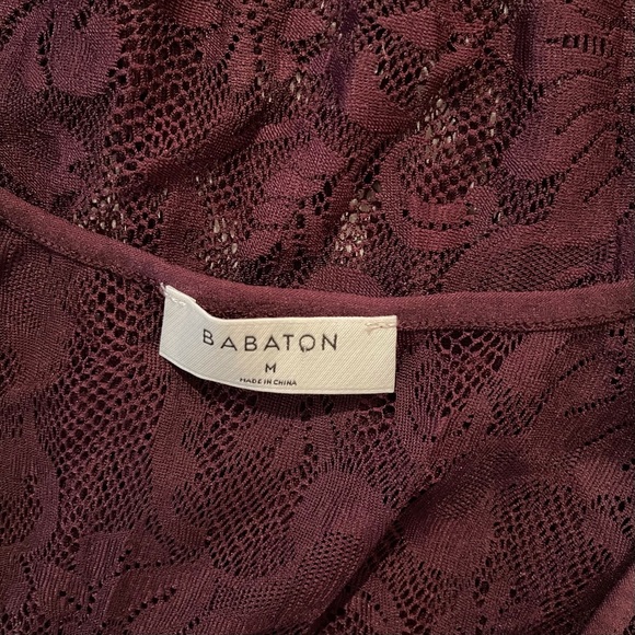 ARITZIA BABATON | Siza Burgundy Lace Blouse Top - Picture 10 of 14